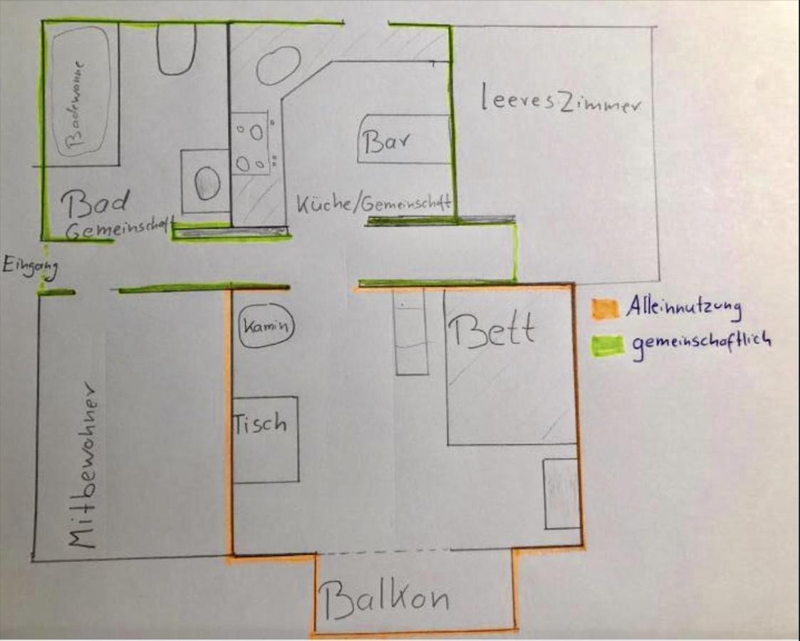 Zentrales Wg-Zimmer 1 Ravensburg, Balkon, Kamin 아파트 외부 사진